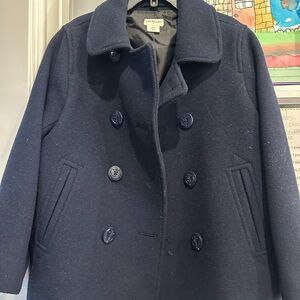 J. Crew Dark Blue Double-Breasted Boys Pea Coat